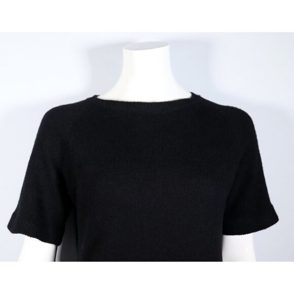 Prada Women Size 40 US2 Black Short Sleeve Crew Sweater Wool Cashmere Knit Tunic - Picture 3 of 8